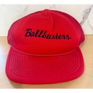 Vintage Ballbusters Trucker Hat Red Mesh Snapback Cap Adult OSFA USA Humor